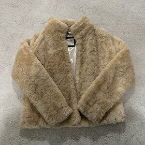 Abercrombie & Fitch Tan Faux Fur Jacket
